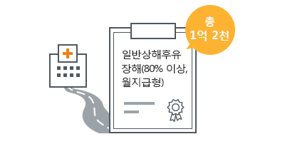 일반상해후유장해(80%이상,월지급형)시 매월 생활비 지급